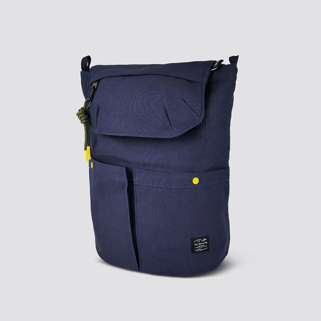 Teddy sea backpack - 后背包/双肩包 - 棉．麻 蓝色
