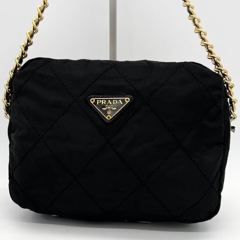 绝版古董包 稀有Prada黑色降落伞侧背包 单肩包 斜背包 中古二手 - 侧背包/斜挎包 - 尼龙 黑色