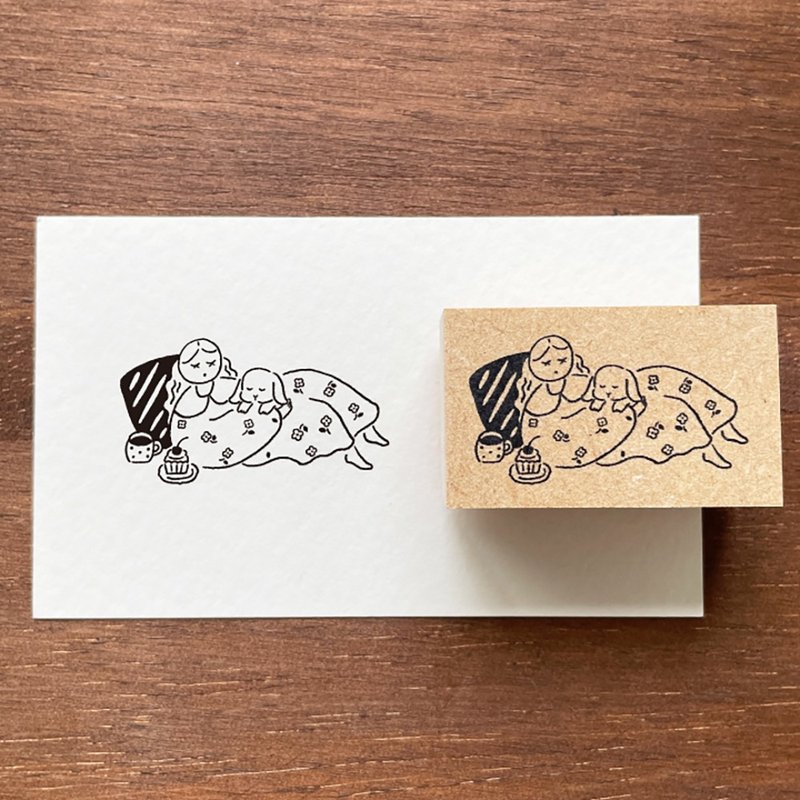 玛尔酱 插画印章 睡衣时光 橡皮印章 女孩 日本制 a-206 - 印章/印台 - 木头 