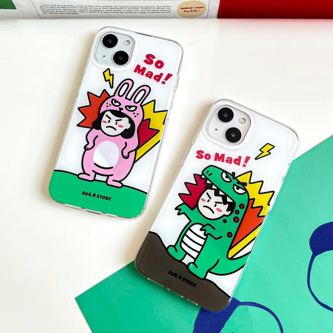 AUG8 STORE 恐龙&兔兔 iPhone情侣手机壳 双层立体 磨砂/光面 - 手机壳/手机套 - 塑料 