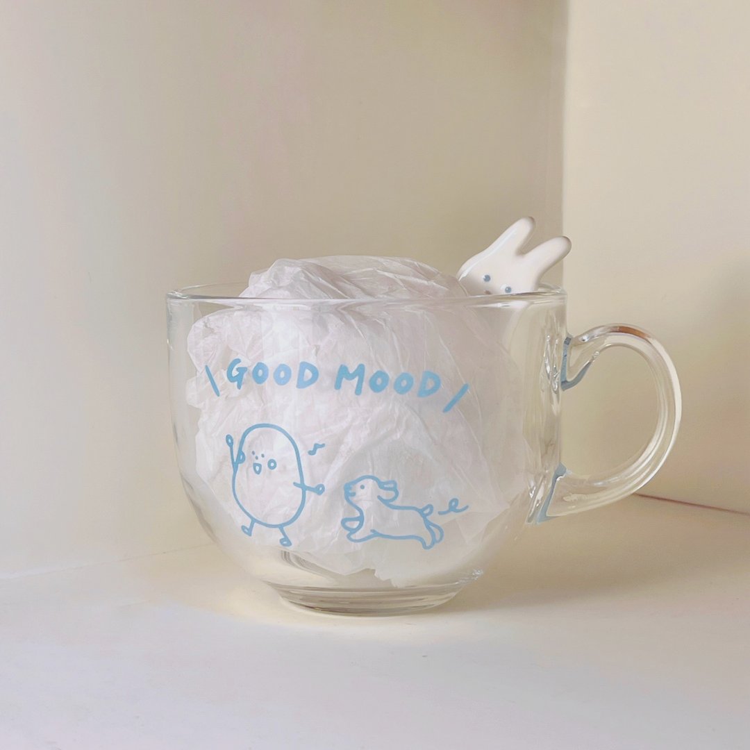 Good mood! 好心情玻璃杯 - 玻璃杯 - 玻璃 蓝色