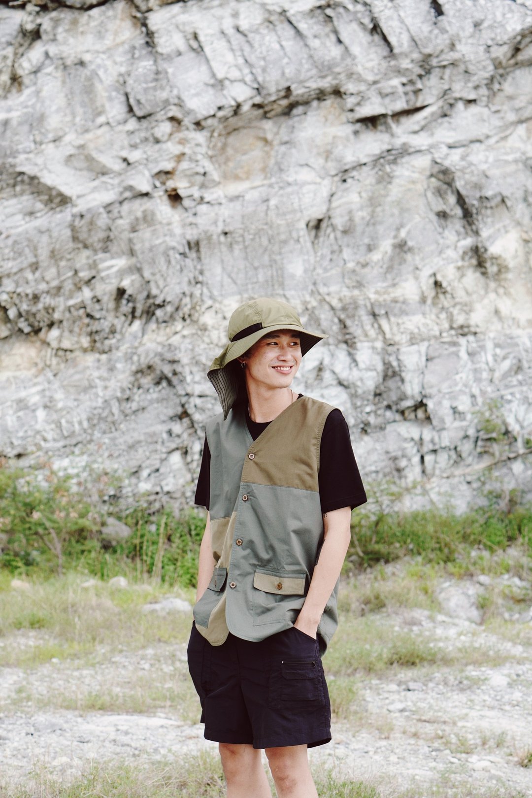 ZAYAN REBUILD PATCHWORK VEST 03 - 男装背心 - 棉 