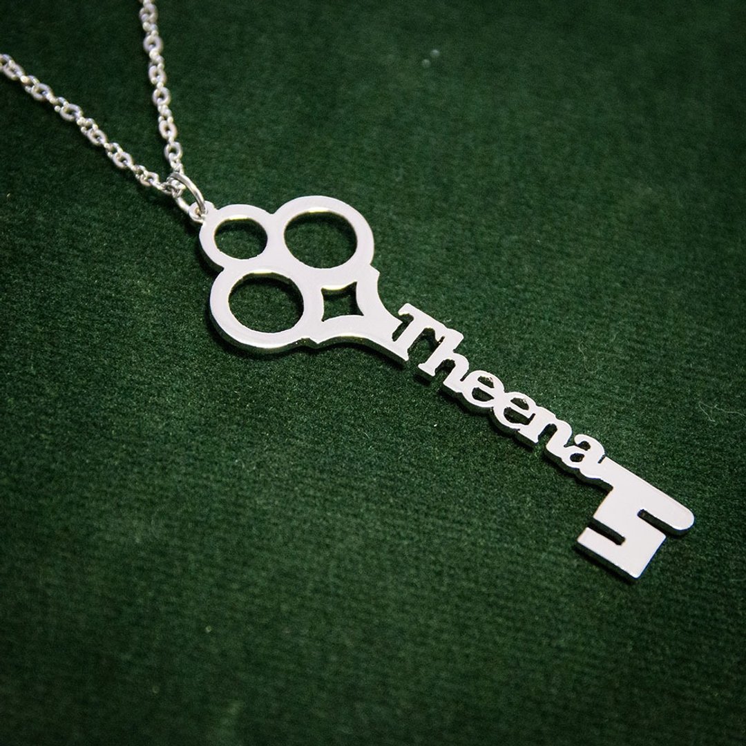 Custom key name necklace - 项链 - 铜/黄铜 银色