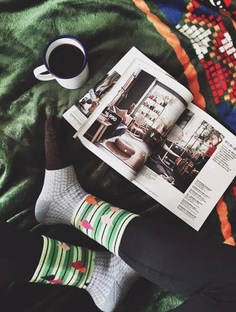 GillianSun Socks Collection 【HOT 热销款】011GN - 袜子 - 棉．麻 绿色