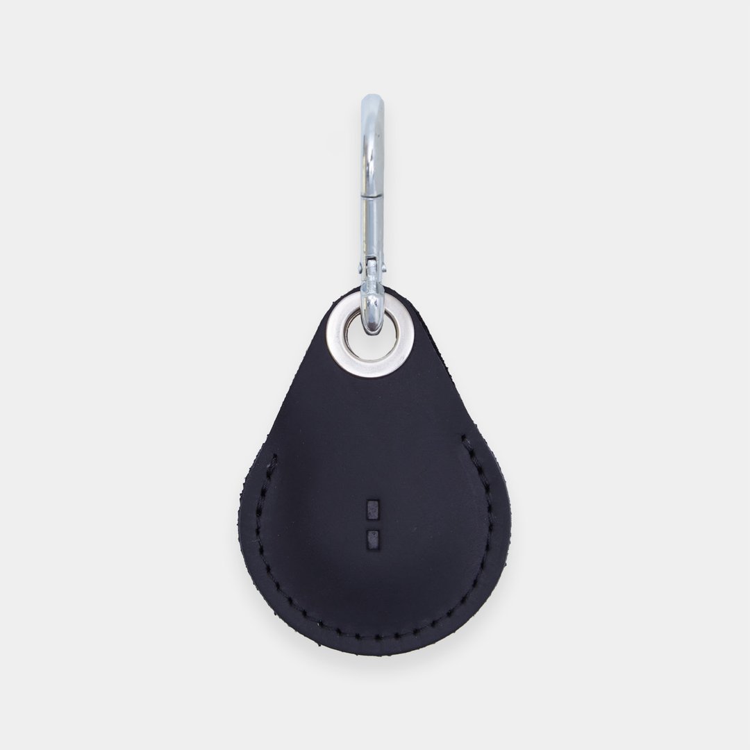 黑色皮革AirTag收纳套——Apple追踪器保护壳 | iPhone配件礼品 - 钥匙链/钥匙包 - 真皮 黑色