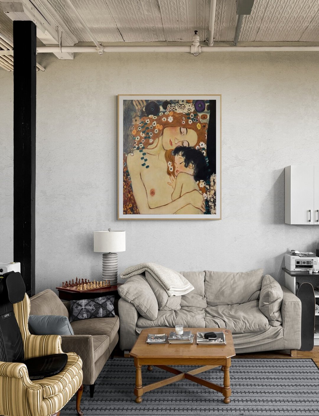 天使画廊/ 克林姆作品母与子 /油画画布 / 挂画/油画 - 海报/装饰画/版画 - 棉 多色