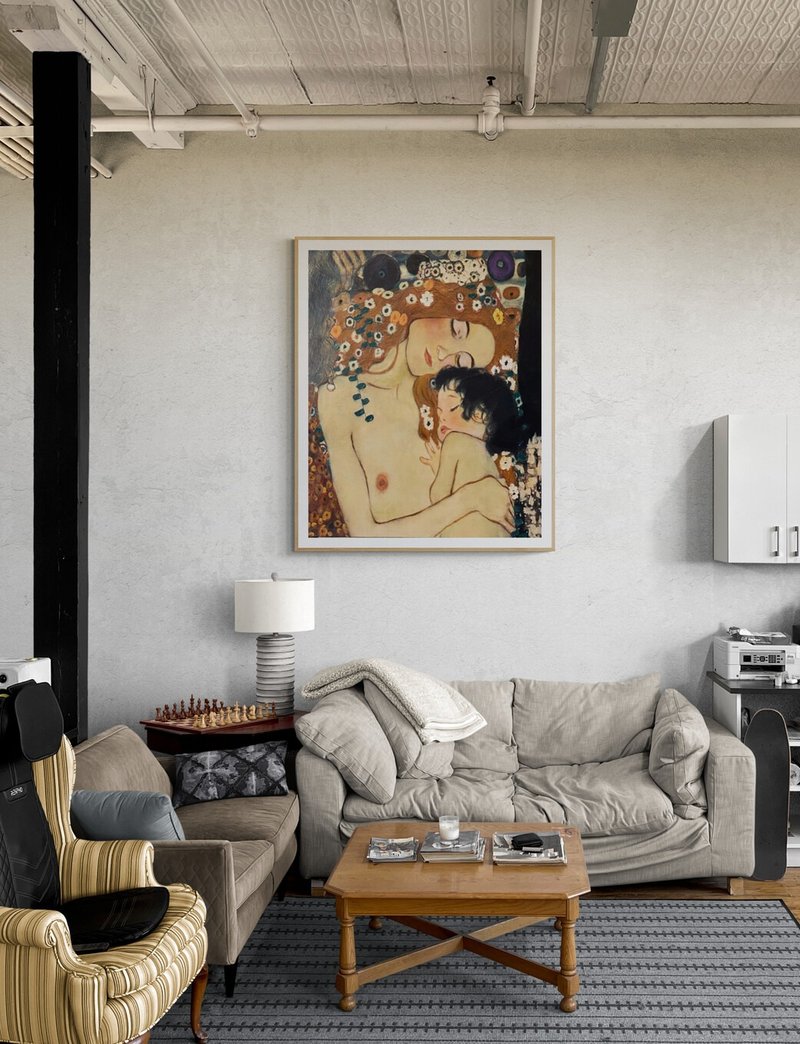天使画廊/ 克林姆作品母与子 /油画画布 / 挂画/油画 - 海报/装饰画/版画 - 棉 多色