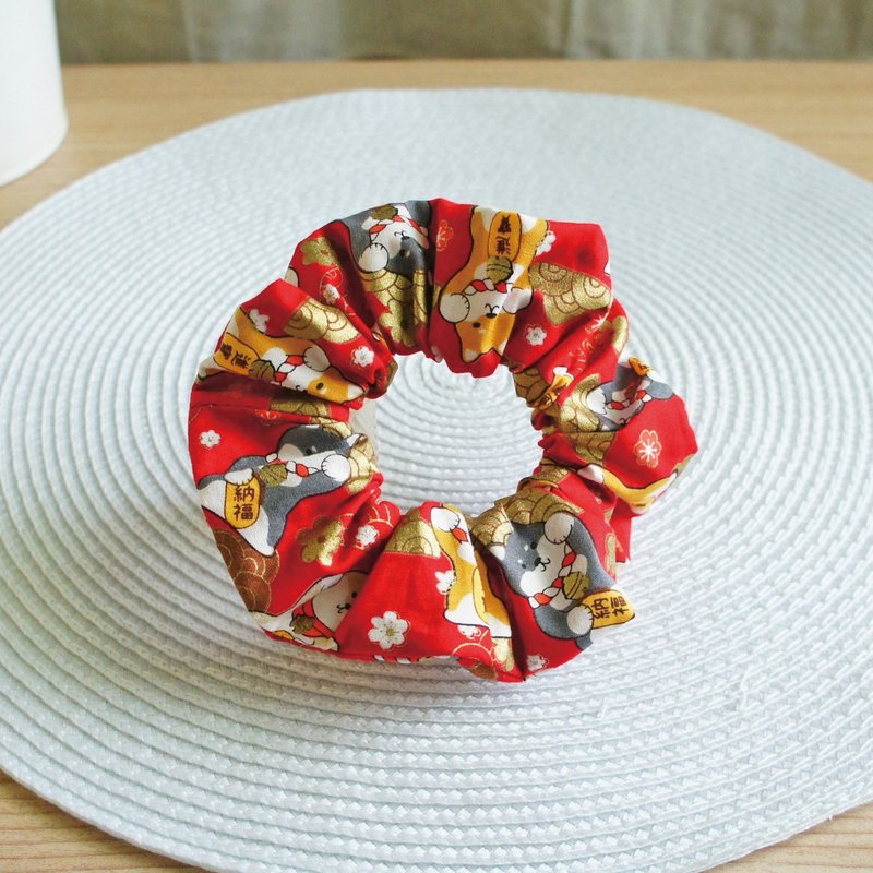 Lovely【柴犬纳福发束、红】大肠圈E - 发饰 - 棉．麻 红色