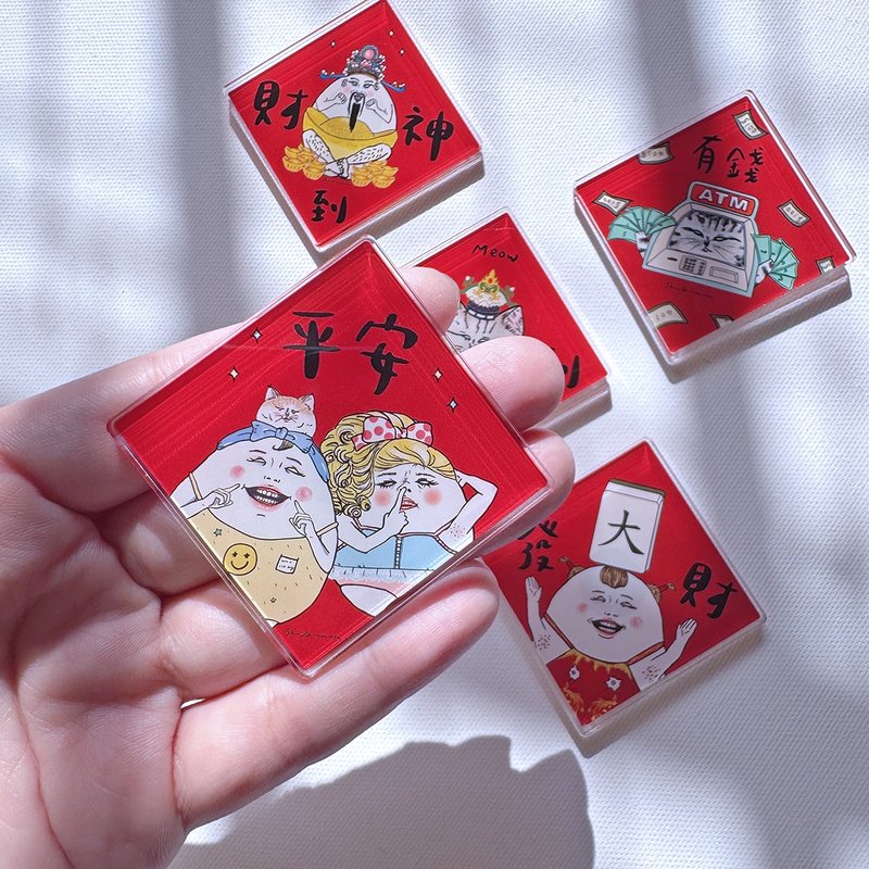 蛋定人生 春联造型磁铁 (5款) - 冰箱贴/磁贴 - 塑料 红色