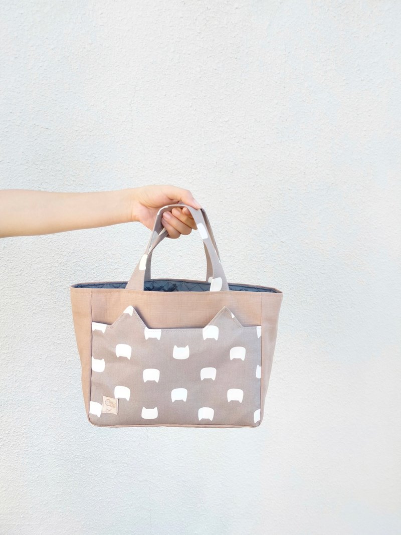 可可猫干干 小餐包/便当袋/餐袋/野餐袋/手提袋 - 手提包/手提袋 - 棉．麻 