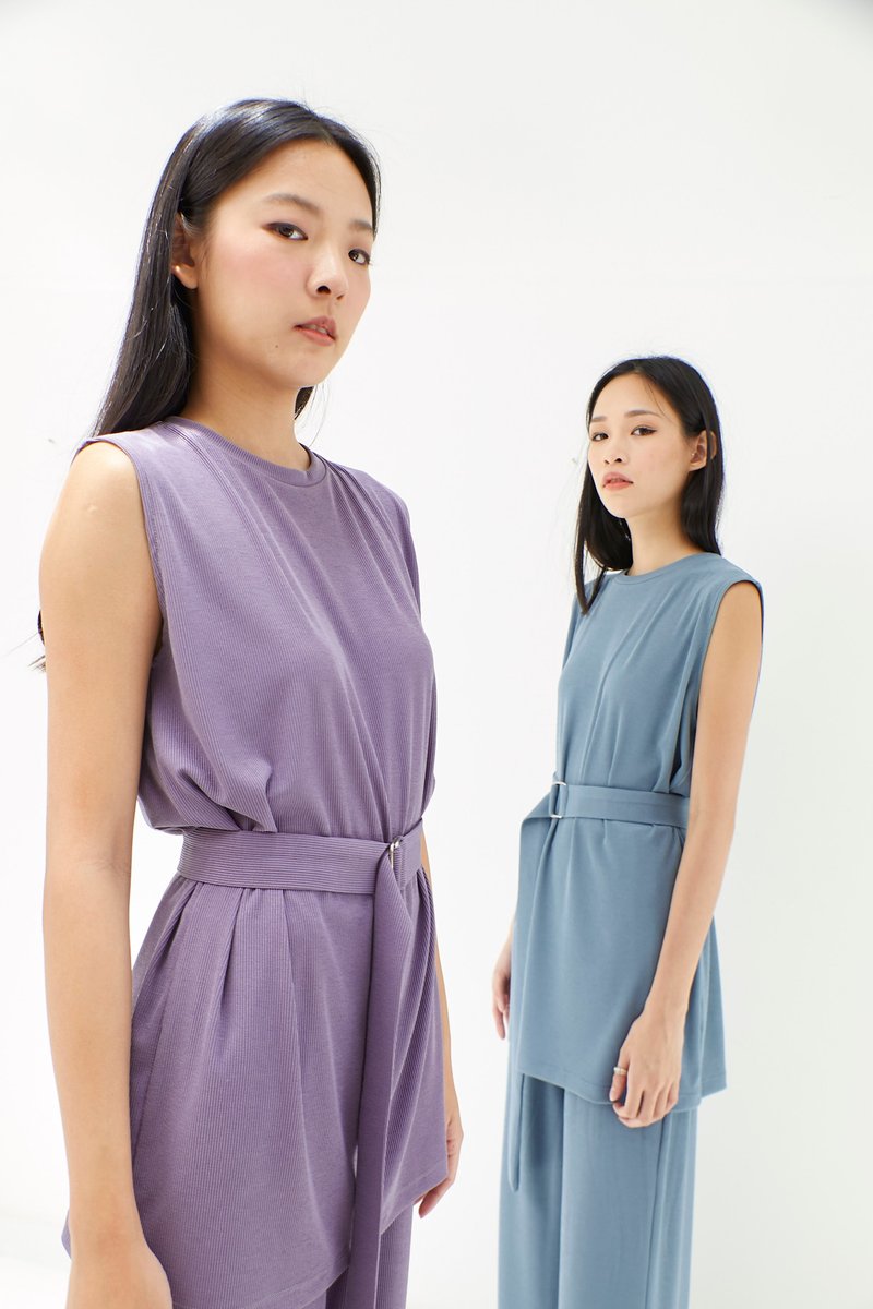 EASE 无袖长版上衣 - 其他 - 聚酯纤维 白色