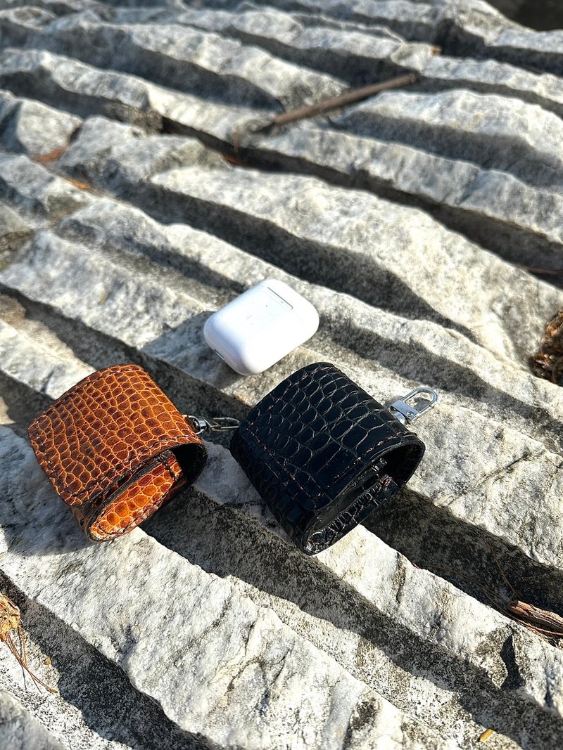 Manzoku | 可订制 | 纯手工皮革雕刻缝制 | 真皮耳机保护套 - 耳机收纳 - 真皮 