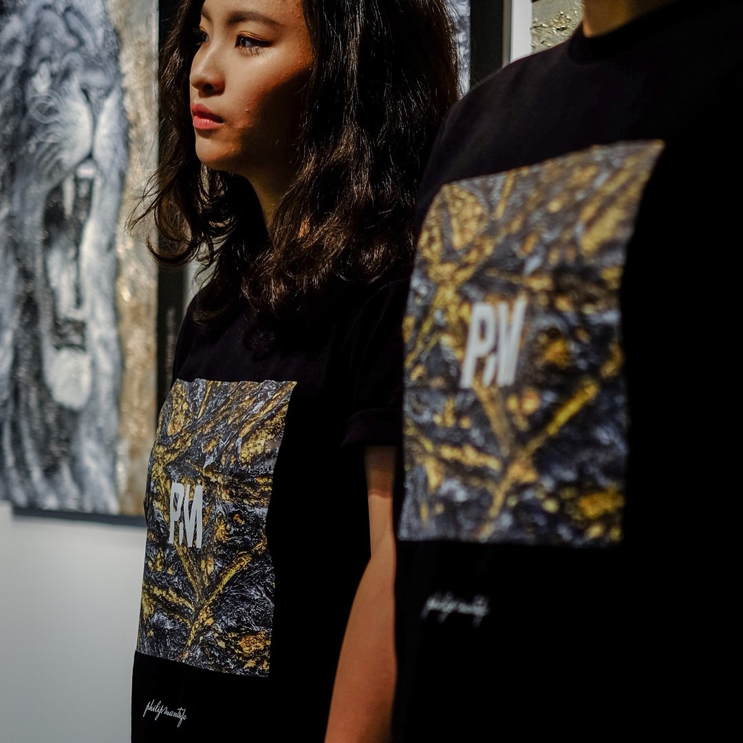 PM x Yezzo-the stripes-Tee - 女装上衣 - 棉 黑色