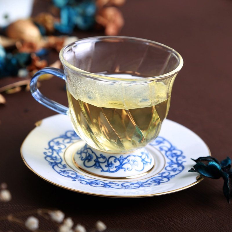 晶艳亚洲咖啡杯碟(200ml) - 咖啡杯/马克杯 - 玻璃 蓝色