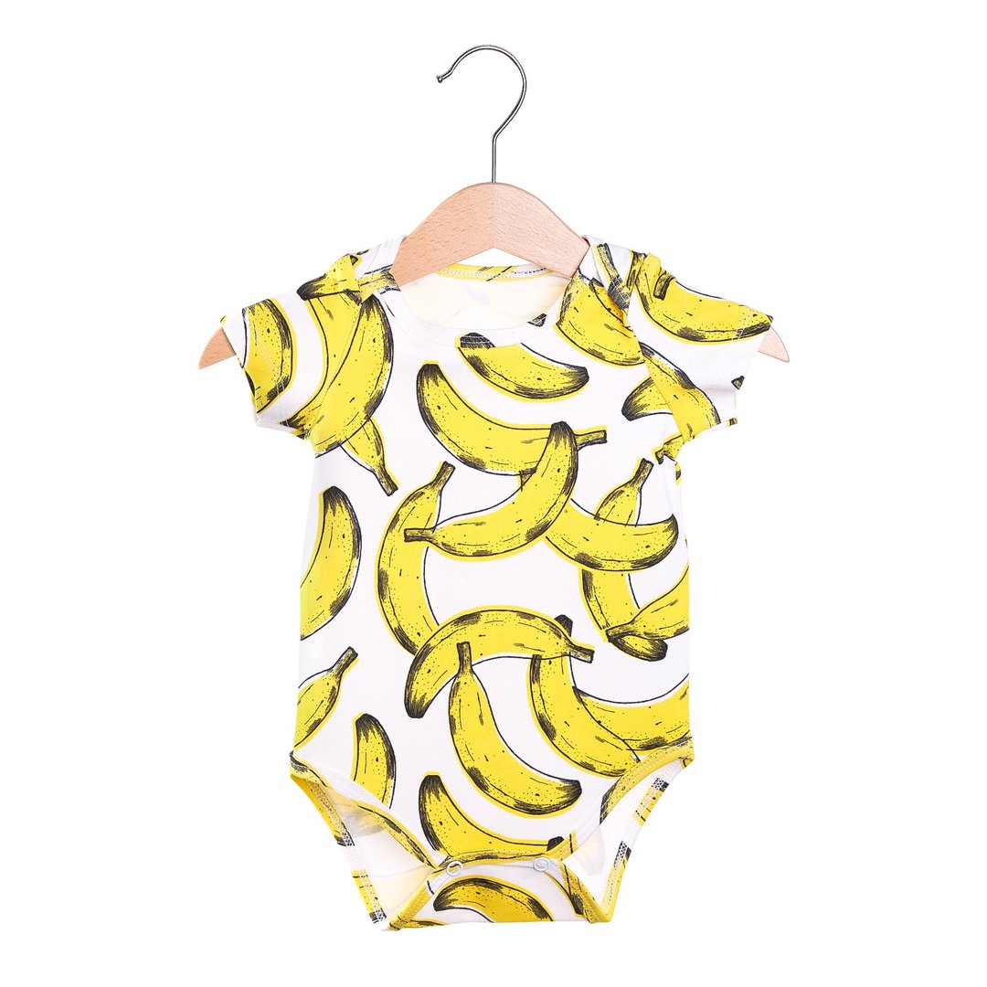 Bananas baby bodysuit, baby boy bodysuit, baby girl bodysuit, baby onesie - 包屁衣/连体衣 - 棉．麻 多色