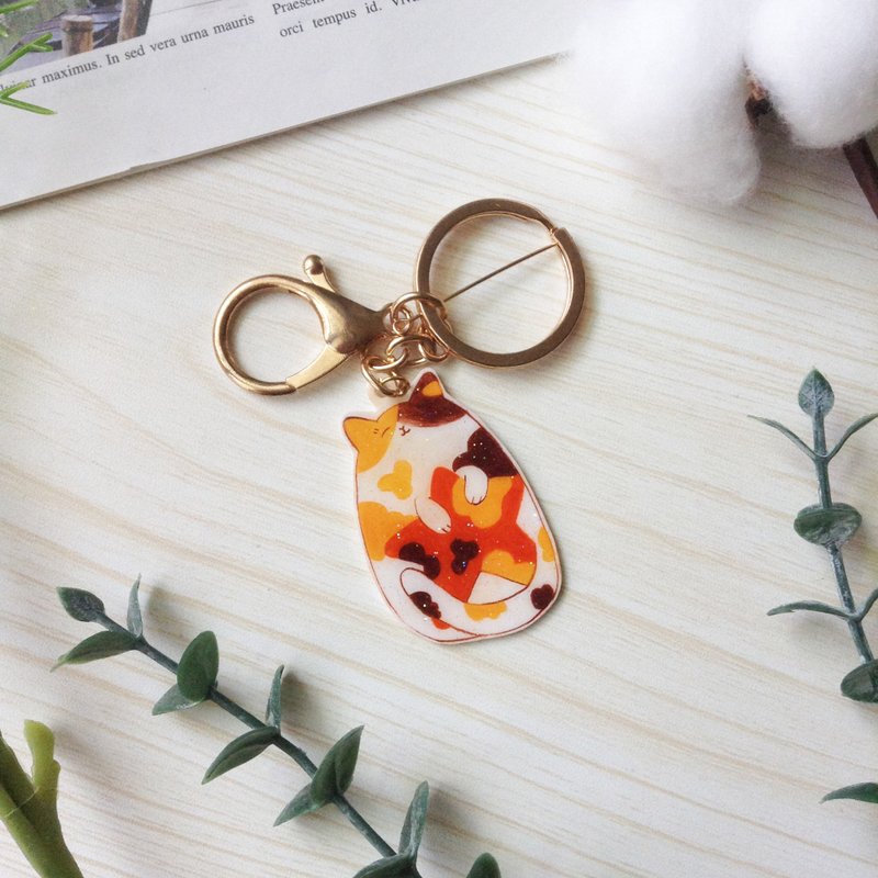 动物系列-手绘风格饰品_三花猫 - 钥匙链/钥匙包 - 其他材质 
