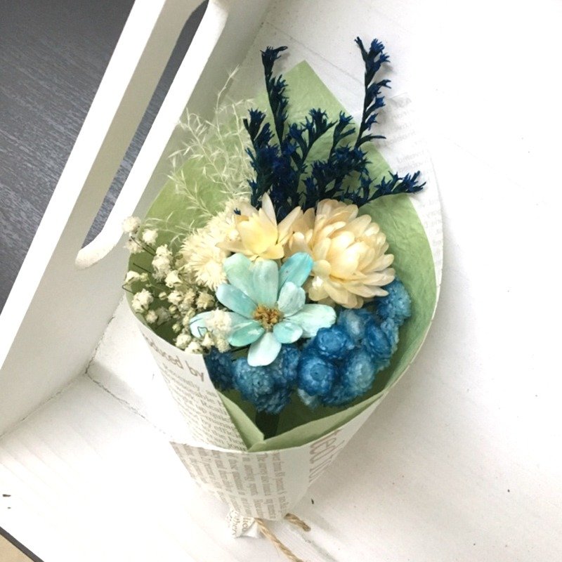 花丘｜干燥迷你花束-蓝色  干燥花 交换礼物 花礼 婚礼小物 毕业礼物 - 植栽/盆栽 - 植物．花 