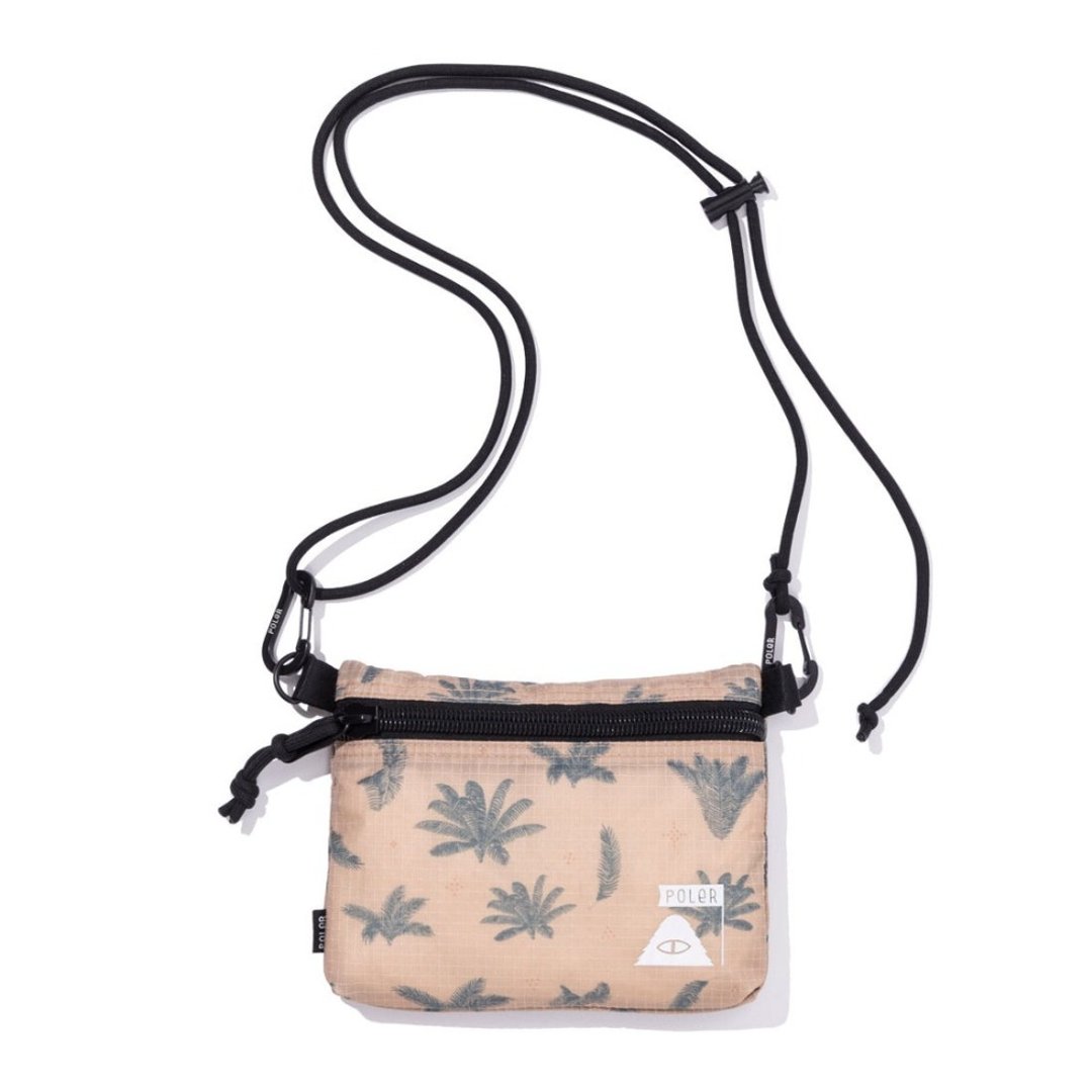 日本限定POLER STUFFABLE POUCH 2024新版轻便袋收纳包 /棕梠米褐 - 侧背包/斜挎包 - 聚酯纤维 卡其色