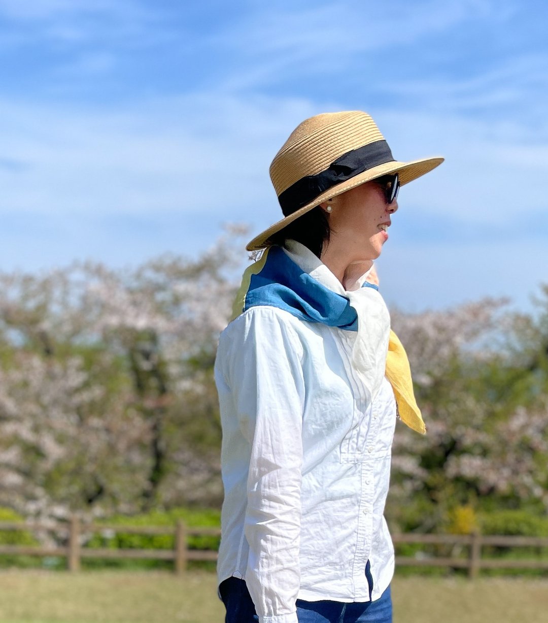 蓝染 草木染 泥染 缤纷亚麻拼接围巾 Patchwork Scarf Linen pieced work - 丝巾 - 棉 蓝色