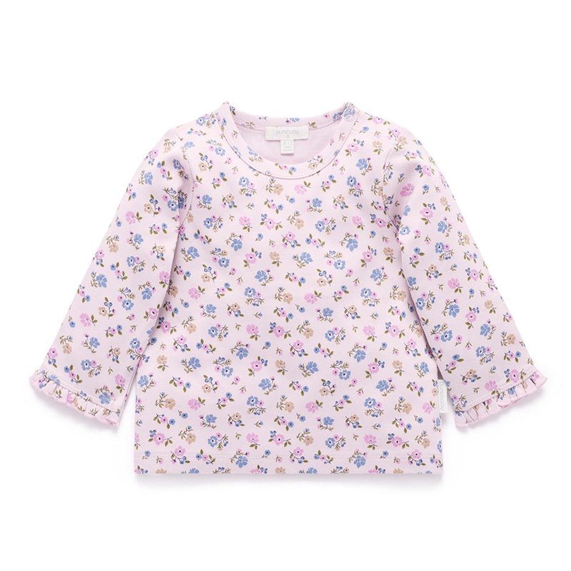 澳洲Purebaby有机棉女童长袖上衣12M~5T 粉紫碎花 - 童装上衣 - 棉．麻 