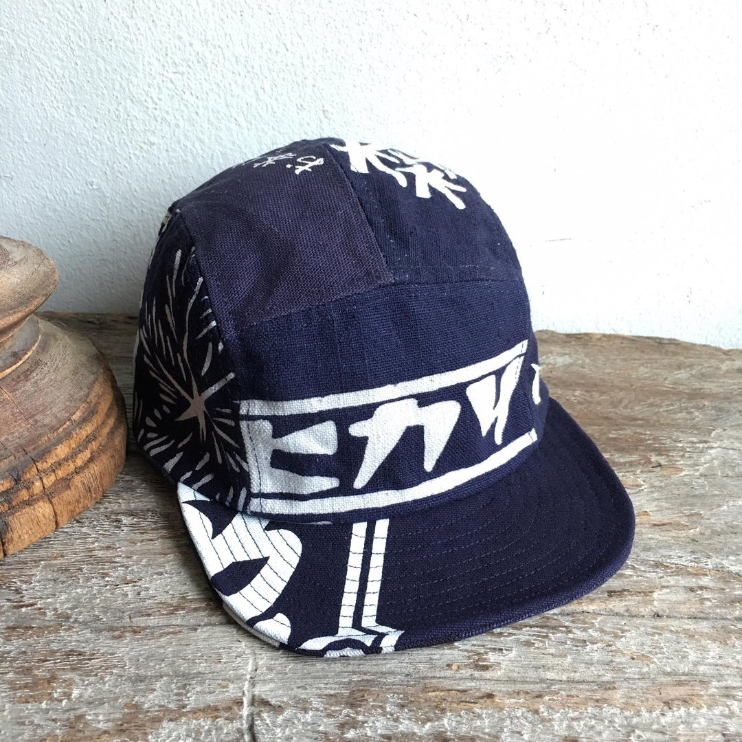 Remake Maekake Apron Japanese Indigo 5 Panel Cap - 帽子 - 棉．麻 