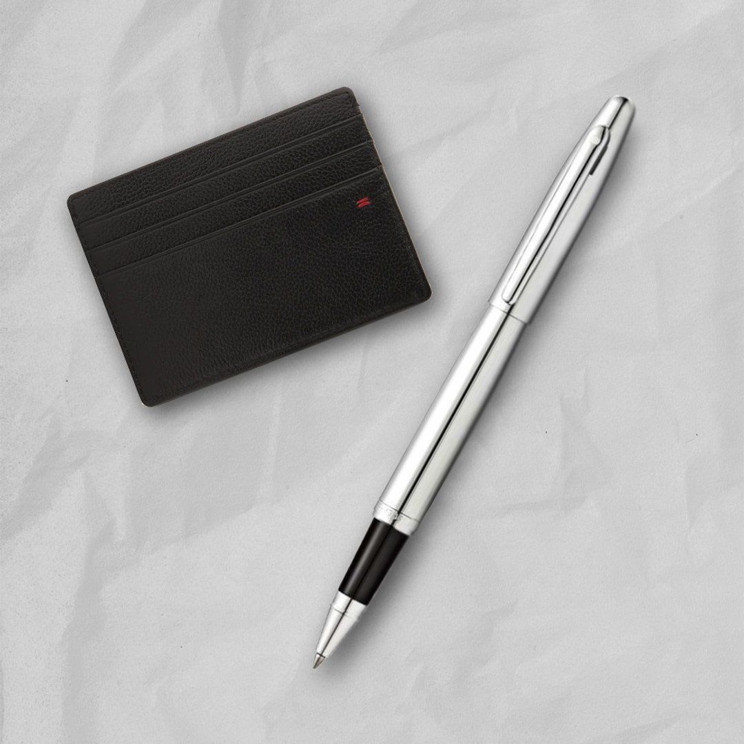 【SHEAFFER】VFM 系列亮铬钢珠笔 + 经典卡夹礼盒 免费刻字 - 钢珠笔 - 其他金属 银色