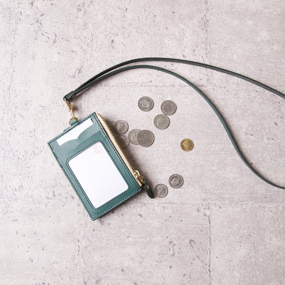 零钱证件夹 Coin Purse ID Holder /墨绿 Dark Green - 证件套/卡套 - 真皮 绿色