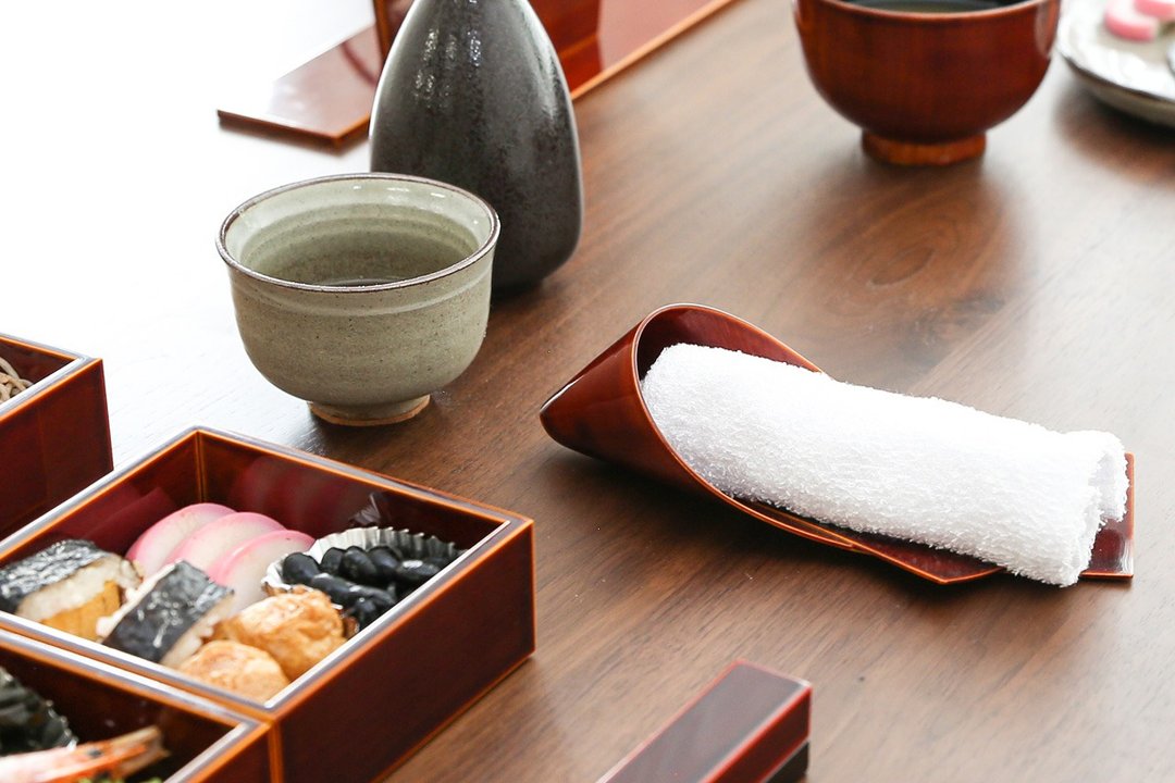 飞騨春庆 元田漆器 缎带形湿巾盘 5入组 - 托盘/砧板 - 木头 咖啡色