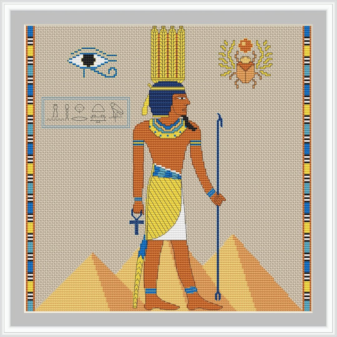 God Of War Cross Stitch Pattern | Anhur | Egyptian God | Onuris 十字繡圖案 - 手工艺教程/工具书 - 其他材质 