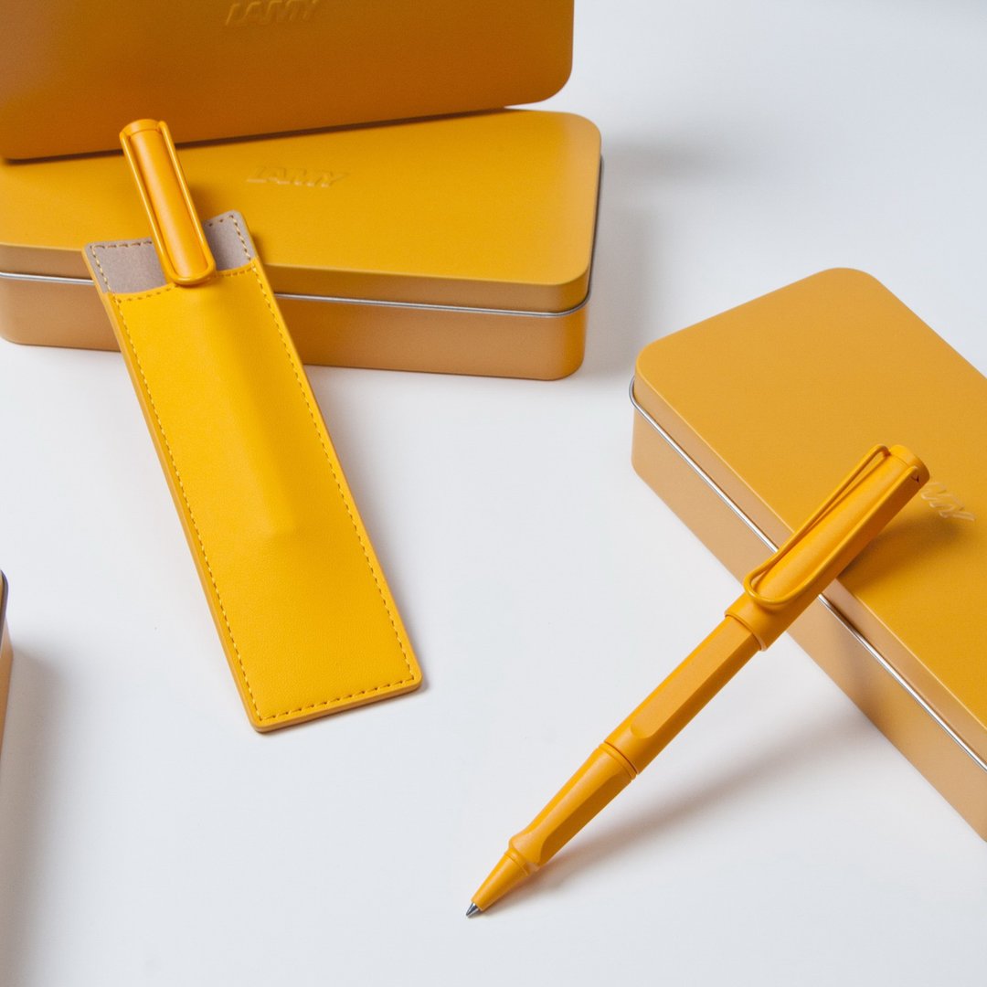 LAMY 皮套钢珠笔铁盒 / SAFARI 狩猎者系列 - Candy - 芒果黄 - 钢珠笔 - 塑料 