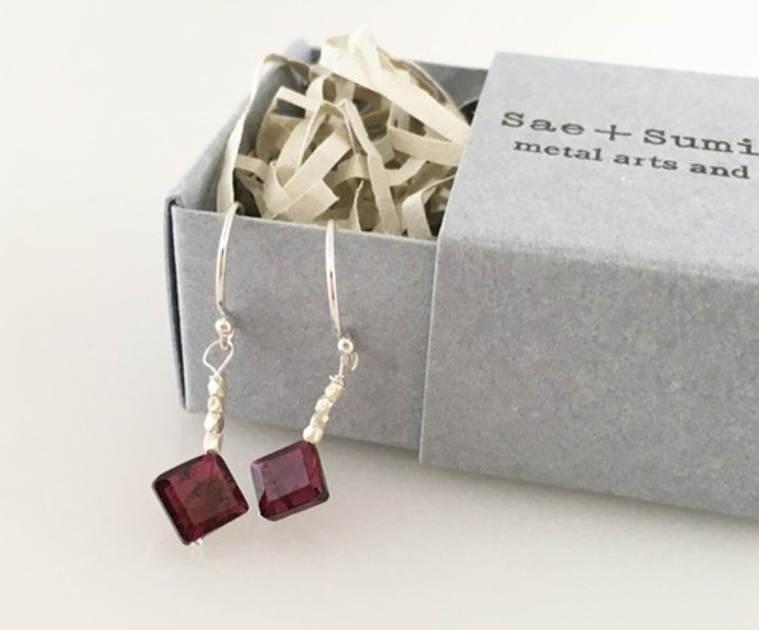 Rhodlite Garnet ＋ Karen Silver ◇ Earrings / Clip-On 2 - 耳环/耳夹 - 其他金属 