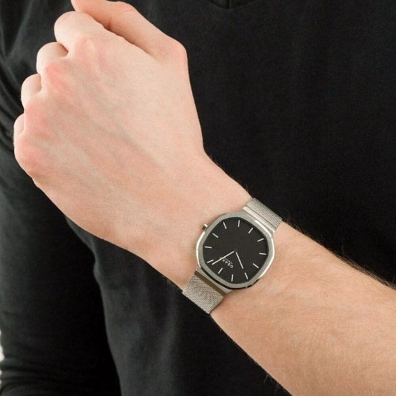 OBAKU 八角哲学北欧设计腕表-极光银X黑-V253GXCBMC-38mm - 男表/中性表 - 不锈钢 银色