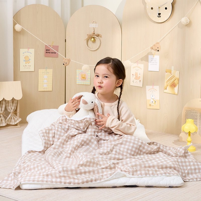 双面四季午睡被组 -  焦糖格子 【唯一韩国制Duraron凉感布料】 - 其他 - 其他材质 