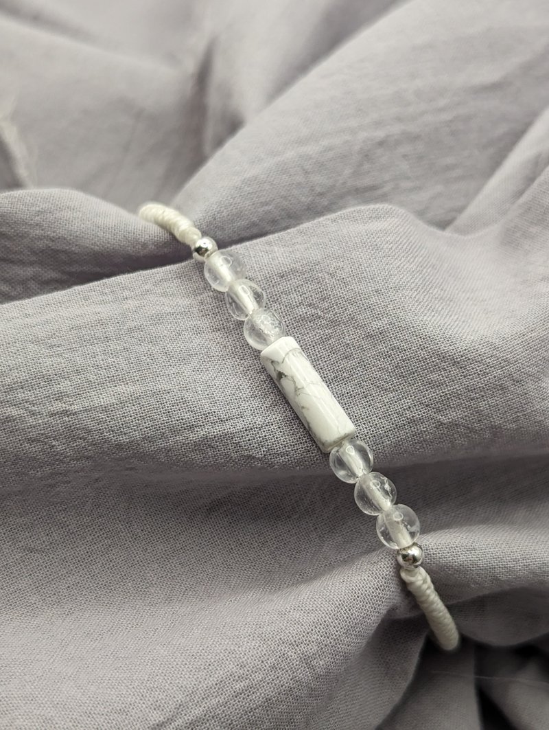 天然水晶 白松石+白水晶 平安金刚结 镀14K金 手环 - 手链/手环 - 水晶 