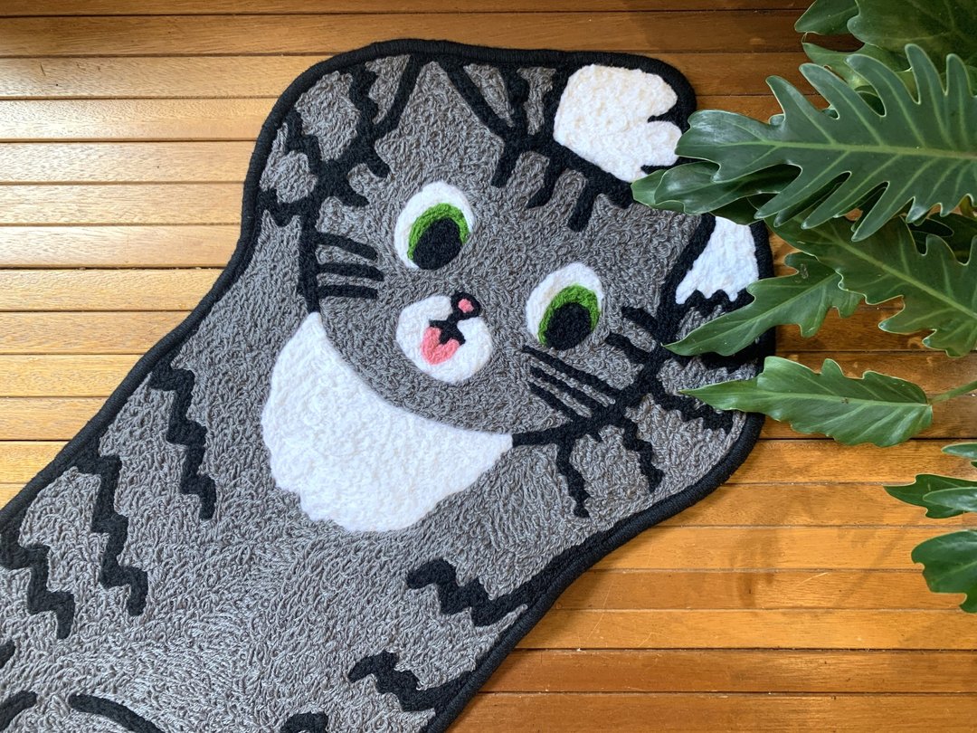 翘脚跑猫大毯子 - 地垫/地毯 - 其他材质 灰色
