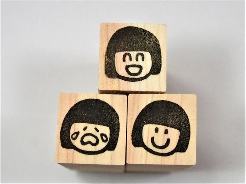 Girls' mood bite set 3 pieces - 印章/印台 - 橡胶 黑色