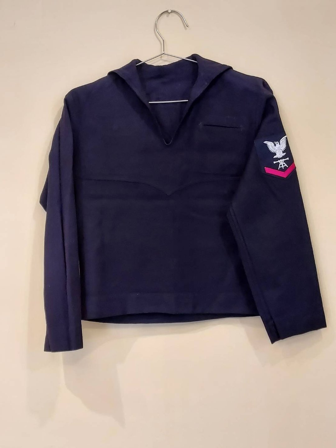 古着 美国海军公发 深蓝色 羊毛 水手水兵服 套头外套H款 - 男装衬衫 - 羊毛 蓝色