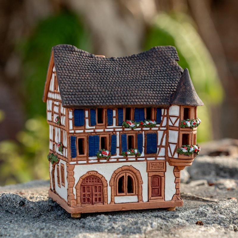 法国亚尔萨斯小屋 高14cm - 摆饰 - 陶 