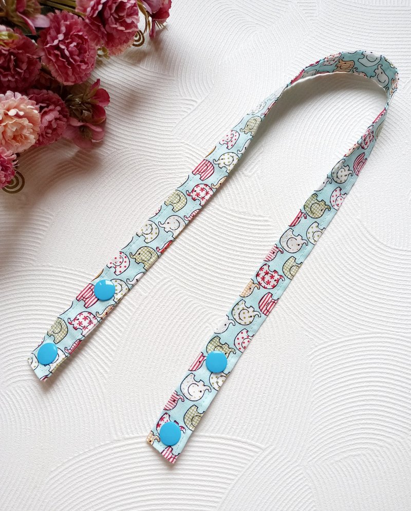 (岁末回馈)亲肤纯棉*宽版*防丢口罩挂绳/挂带/口罩绳-大象 - 挂绳/吊绳 - 棉．麻 蓝色