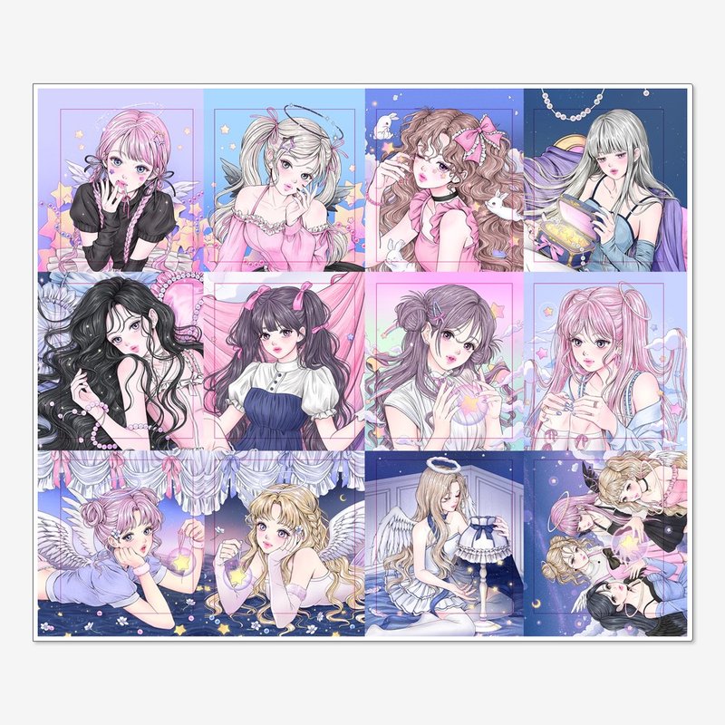 银河方形贴纸 - 贴纸 - 纸 