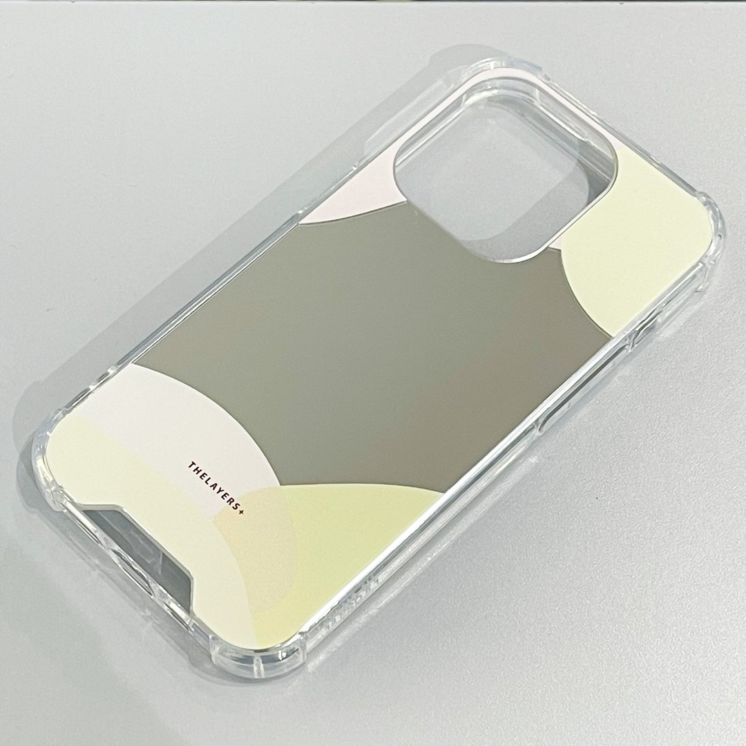 iPhone17银色镜面 | 几何石块抽象米黄色图案 | 透明防摔软手机壳 - 手机壳/手机套 - 塑料 黄色