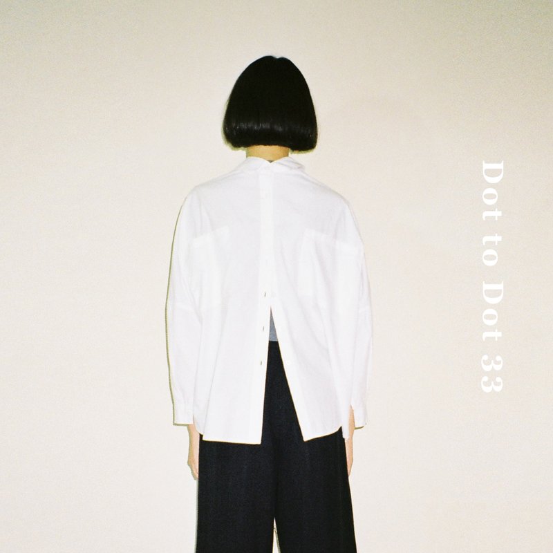 可双面穿着衬衫 (白色) - 女装衬衫 - 棉．麻 白色