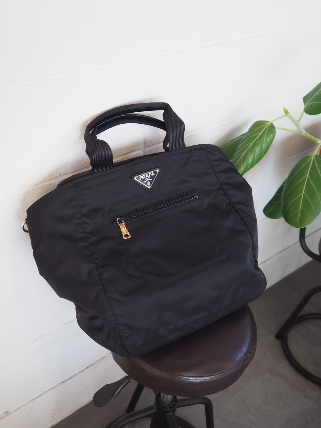 PRADA 普拉达 尼龙 标志 2WAY 托特包 手提包 肩背包 老件古董 - 手提包/手提袋 - 尼龙 黑色