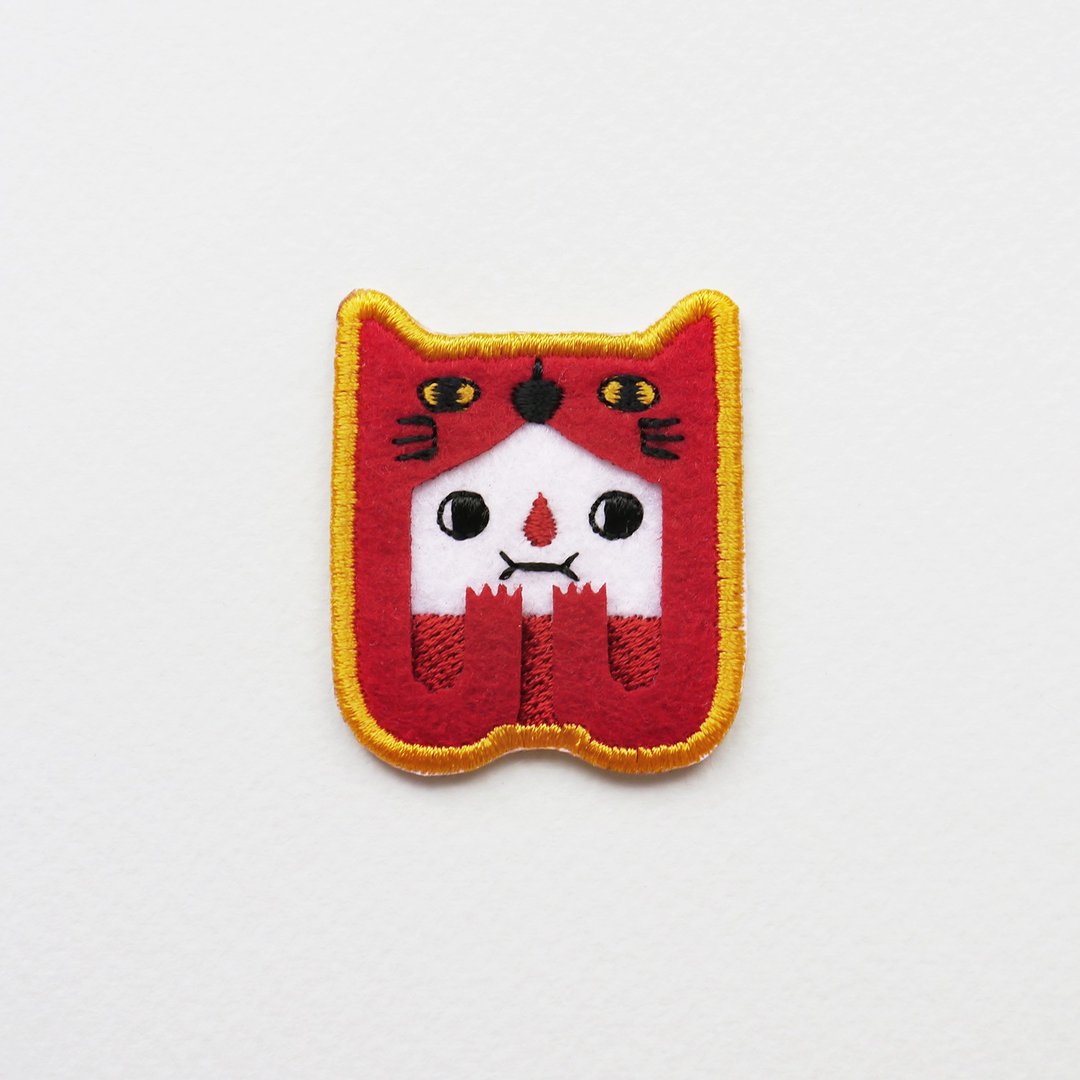 Veela The Big Red Cat 小红猫咪刺绣别针 刺绣贴纸 可爱胸针 - 胸针 - 绣线 红色