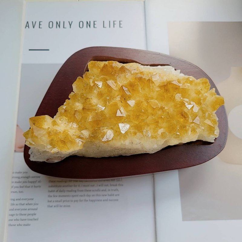 巴西老矿黄水晶财眼原石/附订制底座/招财摆件 - 摆饰 - 水晶 