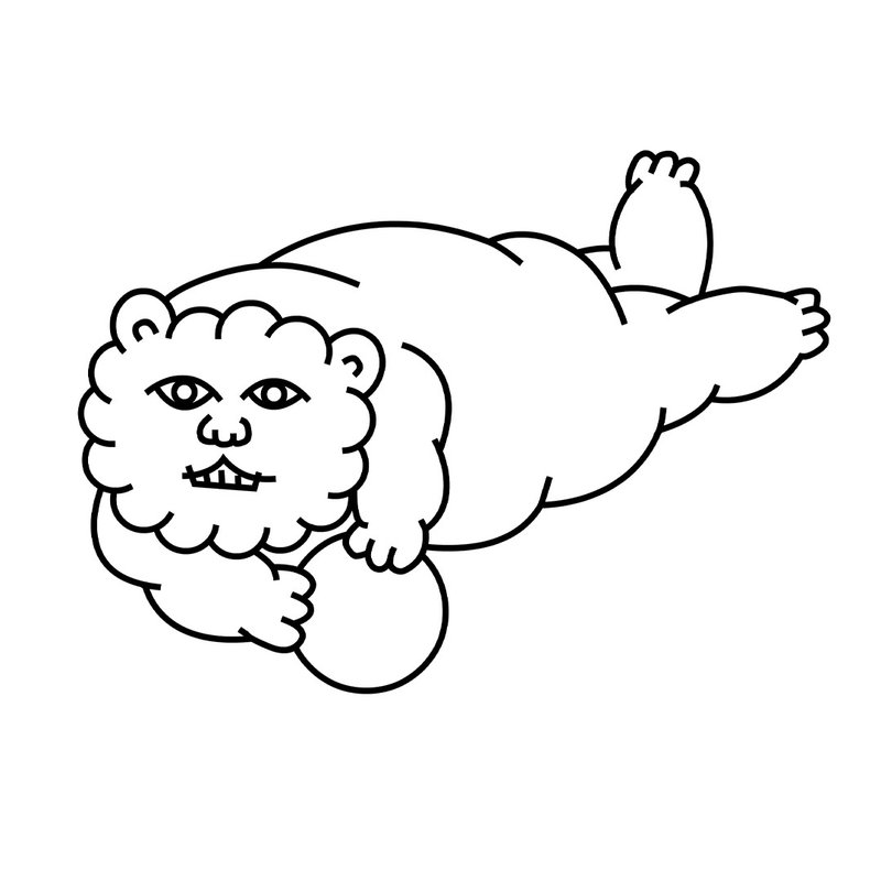 石狮子玩球 T - shirt - 女装 T 恤 - 棉．麻 多色