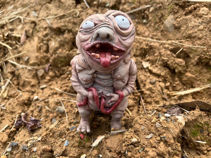 肉团系列-米萨伊/摆饰/雕塑公仔/原创手作手绘 - 玩偶/公仔 - 树脂 