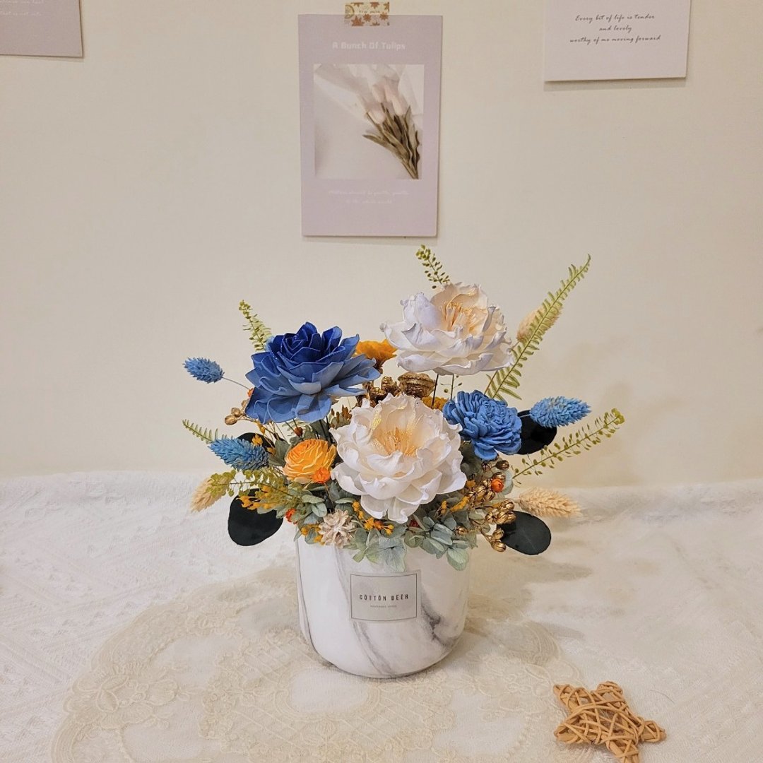 索拉桌花。盆花。摆饰。附包装。开幕花礼。扩香 - 干燥花/捧花 - 植物．花 