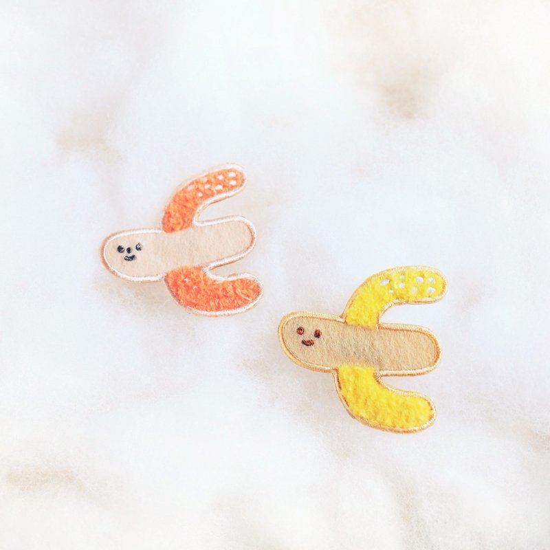 鸟 / 毛毛别针 或烫贴绣片 - 胸针 - 绣线 黄色