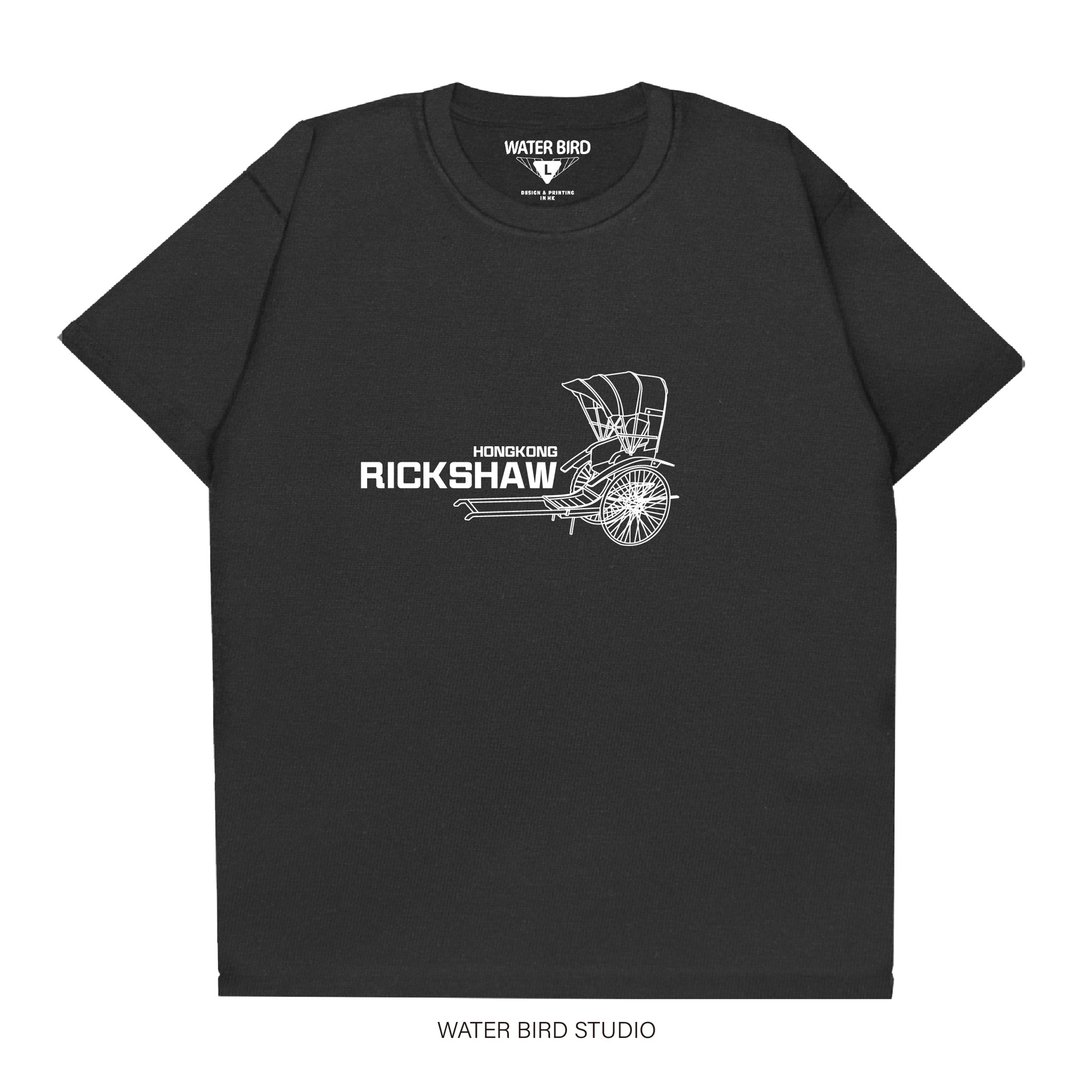 人力车 - T-Shirt t恤 - 中性连帽卫衣/T 恤 - 棉．麻 黑色